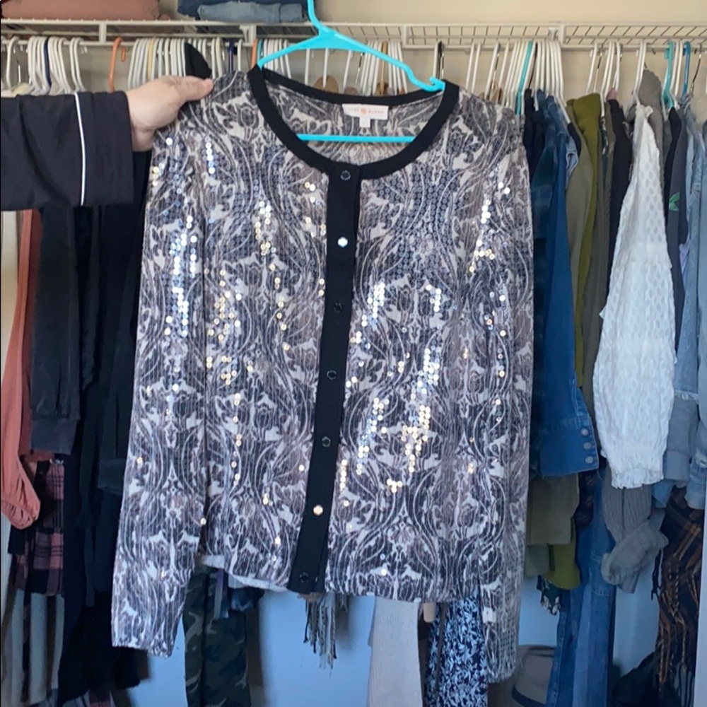Tory Burch sequin cardigan